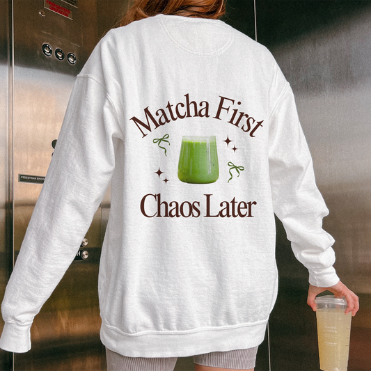 Matcha & ADHD White Sweatshirt