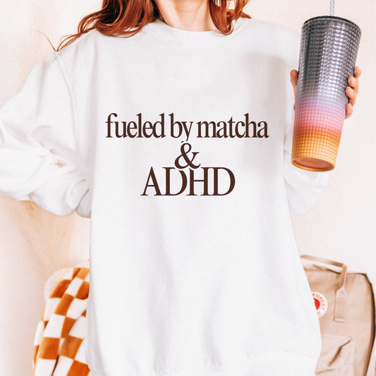Matcha & ADHD White Sweatshirt